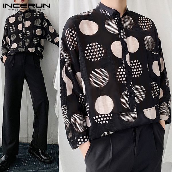 incerun men polka dot print long sleeve shirt stylish casual long sleeve button british gentle cool mens blouse camisas hombre, White;black
incerun men polka dot print long sleeve shirt stylish casual long sleeve button british gentle cool mens blouse camisas hombre, White;black