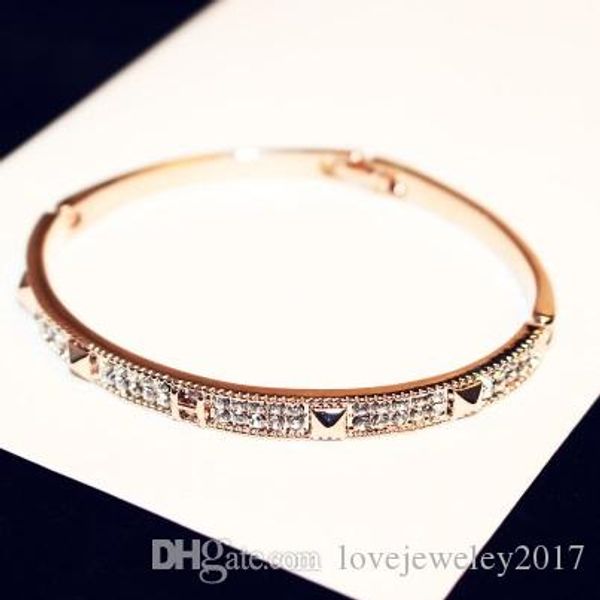 luxury bracelets punk rivet bangle with diamonds brand designer bracelets for women rose gold bracelet with zircon brand fashion jewelry, Black
luxury bracelets punk rivet bangle with diamonds brand designer bracelets for women rose gold bracelet with zircon brand fashion jewelry, Black