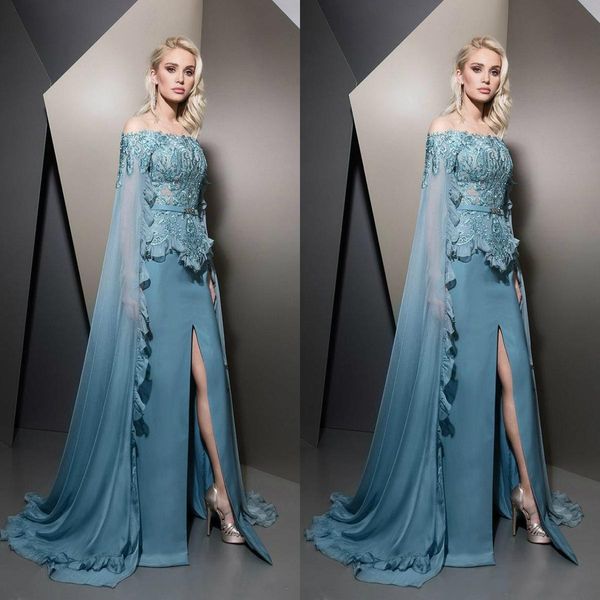 fashion front split evening dresses with cape beaded off the shoulder prom gowns vestidos de fiesta sweep train satin appliqued formal dress, Black;red
fashion front split evening dresses with cape beaded off the shoulder prom gowns vestidos de fiesta sweep train satin appliqued formal dress, Black;red