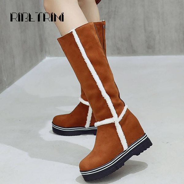 ribetrini fashion knee high boots for women winter warm fur shoes woman hidden wedge high heel shoes woman platform snow boots, Black
ribetrini fashion knee high boots for women winter warm fur shoes woman hidden wedge high heel shoes woman platform snow boots, Black