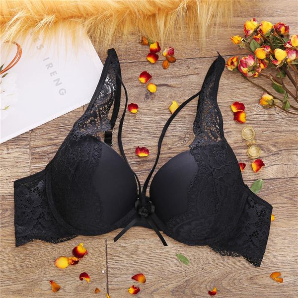 bras lace women cotton front bandage bralette push up bra for female comfortable massage sponge 2 hoonk-and eyes underwear, Red;black
bras lace women cotton front bandage bralette push up bra for female comfortable massage sponge 2 hoonk-and eyes underwear, Red;black