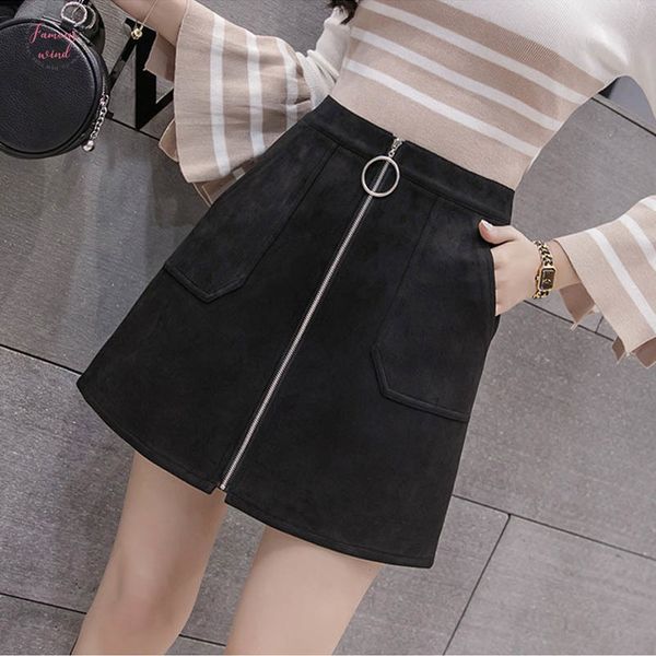 2019 autumn winter new women suede leather mini skirts ladies high waist zipper pencil skirt pocket solid female skirt, Black
2019 autumn winter new women suede leather mini skirts ladies high waist zipper pencil skirt pocket solid female skirt, Black