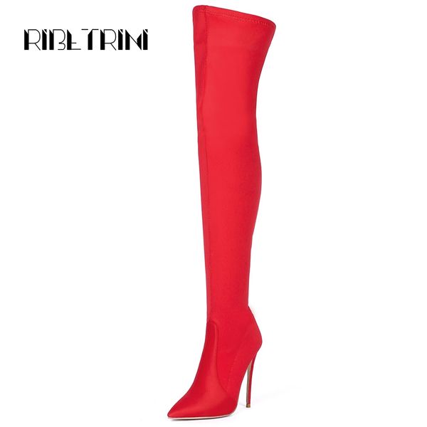 ribetrini pointed toe stiletto high heel boots for women party wedding shoes woman slip on over the knee high boots 2019, Black
ribetrini pointed toe stiletto high heel boots for women party wedding shoes woman slip on over the knee high boots 2019, Black