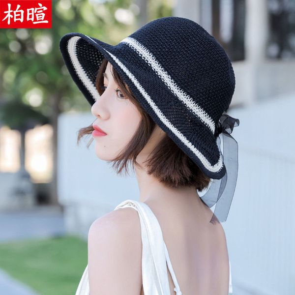 net red shopping summer straw hat female korean version baitao sunscreen shade tourist fishermen,cap seaside beach sunshade cap, Blue;gray
net red shopping summer straw hat female korean version baitao sunscreen shade tourist fishermen,cap seaside beach sunshade cap, Blue;gray