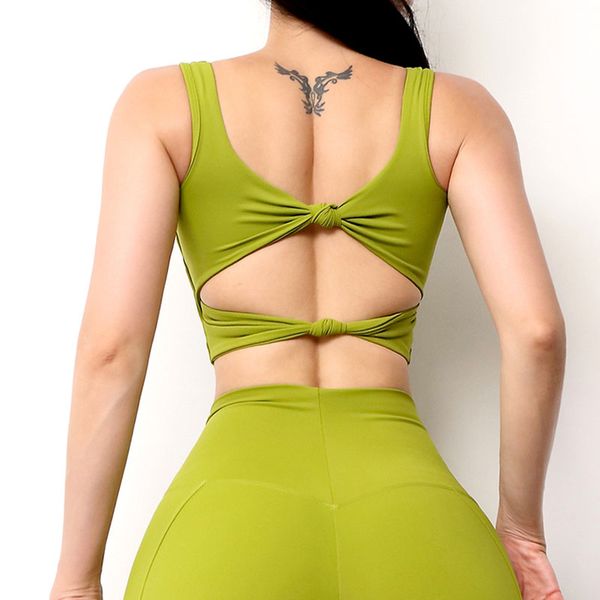 back knot design women sports bra workout gym running bra women's yoga vest fitness bras clothes, White;black
back knot design women sports bra workout gym running bra women's yoga vest fitness bras clothes, White;black