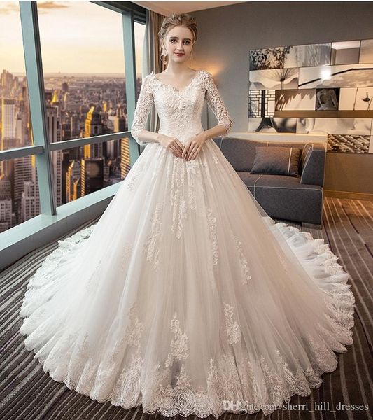 backless wedding dresses v collar long sleeves cathedral wedding dresses bees lace decal autumn and winter wedding dresses dh111, White
backless wedding dresses v collar long sleeves cathedral wedding dresses bees lace decal autumn and winter wedding dresses dh111, White
