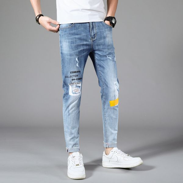 men's jeans casual pants autumn sweatpants streetwear male trousers hole skinny denim for men slim designer straight, Blue
men's jeans casual pants autumn sweatpants streetwear male trousers hole skinny denim for men slim designer straight, Blue