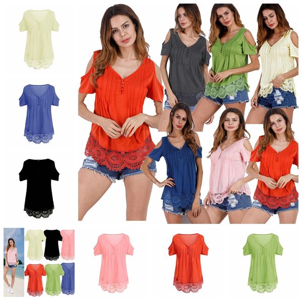 european fashion solid color round neck hem paired jacket empty lace strapless casual short sleeve t shirt support mixed batch, White
european fashion solid color round neck hem paired jacket empty lace strapless casual short sleeve t shirt support mixed batch, White