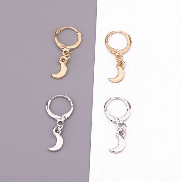 1pair cute chic gold silver moon hoop earrings for women girl simple glossy small crescent endless circle earrings jewelry e242, Golden;silver
1pair cute chic gold silver moon hoop earrings for women girl simple glossy small crescent endless circle earrings jewelry e242, Golden;silver