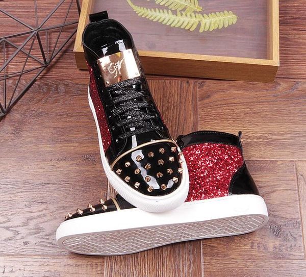 роскошь дизайнер высокого trendy men пришивание заклепка шнуровка вершина плоской повседневная обувь party homecoming мокасины мужчина для о, Black
роскошь дизайнер высокого trendy men пришивание заклепка шнуровка вершина плоской повседневная обувь party homecoming мокасины мужчина для о, Black