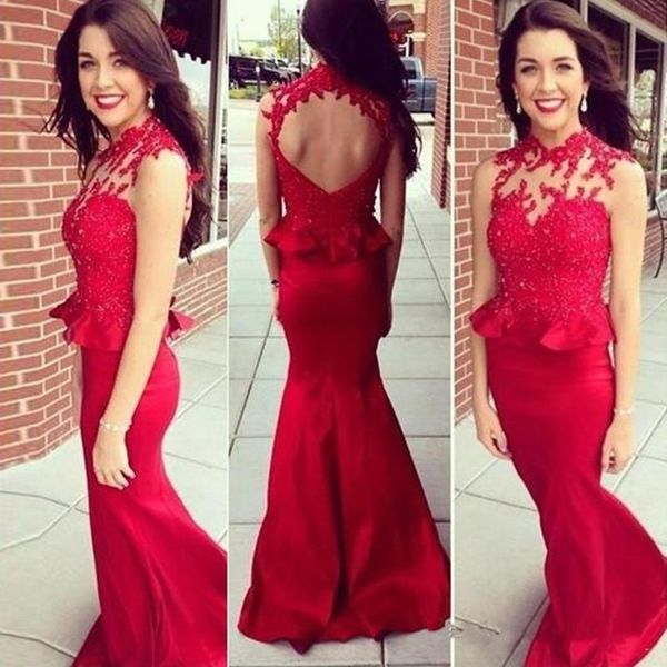 setwell mermaid simple evening dress sequin applique lace sheer jewel backless prom dress vintage custom made special occasion dress, Black;red
setwell mermaid simple evening dress sequin applique lace sheer jewel backless prom dress vintage custom made special occasion dress, Black;red