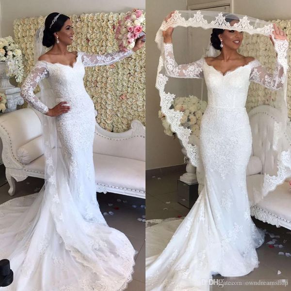 vintage african mermaid wedding dresses 2019 off shoulder long sleeves bridal gowns vestido novia lace wedding dress plus size cheap, White
vintage african mermaid wedding dresses 2019 off shoulder long sleeves bridal gowns vestido novia lace wedding dress plus size cheap, White