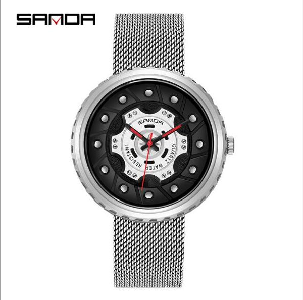 new men's watches mesh belt business quartz hollow large dial fashion personality trend watch, Slivery;brown
new men's watches mesh belt business quartz hollow large dial fashion personality trend watch, Slivery;brown