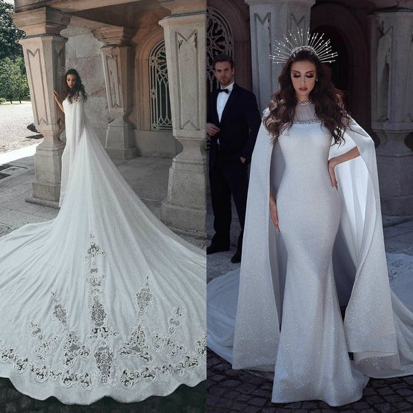 sparkly mermaid wedding dresses with wrap lace appliqued sweep train crystals bridal gowns dubai beach wedding dress robes de mariée, White
sparkly mermaid wedding dresses with wrap lace appliqued sweep train crystals bridal gowns dubai beach wedding dress robes de mariée, White