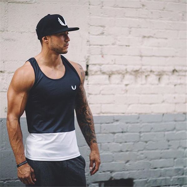 muscle casual compression sports men's fitness running training casual slim breathable round neck vest stitching quick dry vest, Black;blue
muscle casual compression sports men's fitness running training casual slim breathable round neck vest stitching quick dry vest, Black;blue