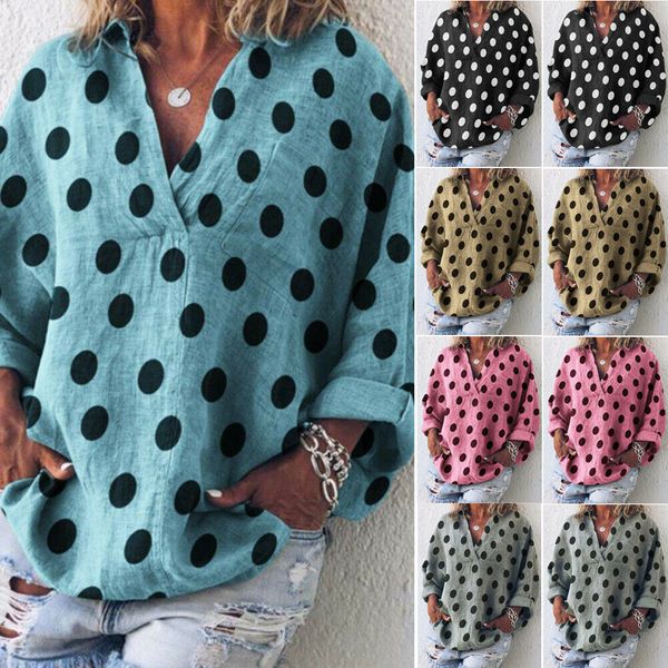 women's blouses & shirts style women cotton linen long sleeve polka deep v neck dot tunic summer beach fashion 2021, White
women's blouses & shirts style women cotton linen long sleeve polka deep v neck dot tunic summer beach fashion 2021, White