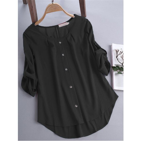 new women fashion female pleated button sleeve round neck shirt casual female loose solid color blouses for women, White
new women fashion female pleated button sleeve round neck shirt casual female loose solid color blouses for women, White