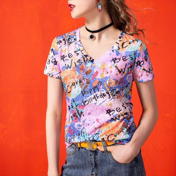short-sleeved female 2020v collar cotton printed short-sleeved t-shirt female 2020v collar cotton printed slim slim t-shirt, White
short-sleeved female 2020v collar cotton printed short-sleeved t-shirt female 2020v collar cotton printed slim slim t-shirt, White