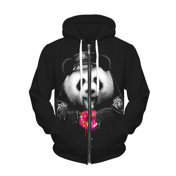 panda doughnut 3d digital print personality zipper coat and hooded hooded hoodies, Black
panda doughnut 3d digital print personality zipper coat and hooded hooded hoodies, Black