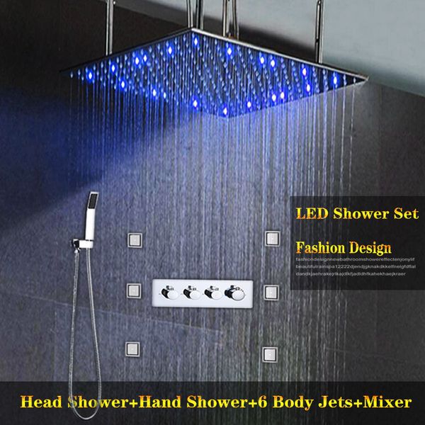 high flow and cold shower faucet set bathroom bath accessories hydro power 24" led ceiling rain showerhead system with 6 body jets
high flow and cold shower faucet set bathroom bath accessories hydro power 24" led ceiling rain showerhead system with 6 body jets