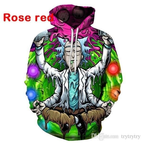 nice quality new rick and morty hoodies sweatshirts 3d print sweatshirt hoodie men/women clothing ypf195, Black