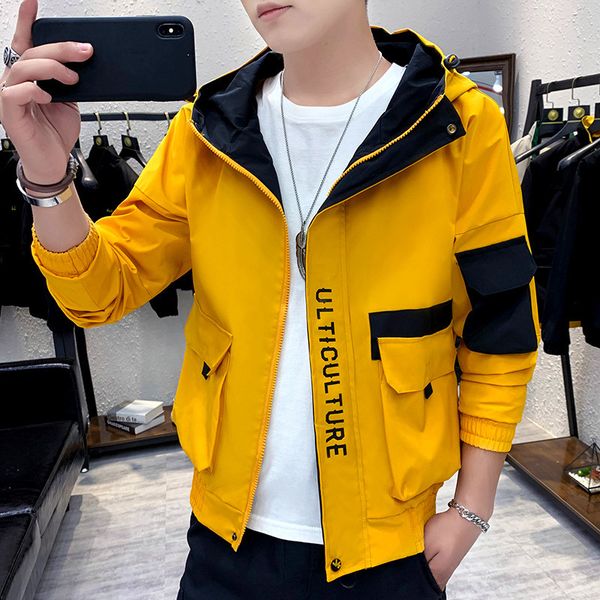 2019 autumn jacket work clothes leisure time unlined upper garment cap loose coat tide brand hip hop windbreaker yellow, Black;brown
2019 autumn jacket work clothes leisure time unlined upper garment cap loose coat tide brand hip hop windbreaker yellow, Black;brown