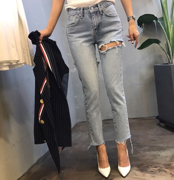 2017 spring, summer, new classic cut minutes of pants joker skinny jeans female personality, Blue
2017 spring, summer, new classic cut minutes of pants joker skinny jeans female personality, Blue