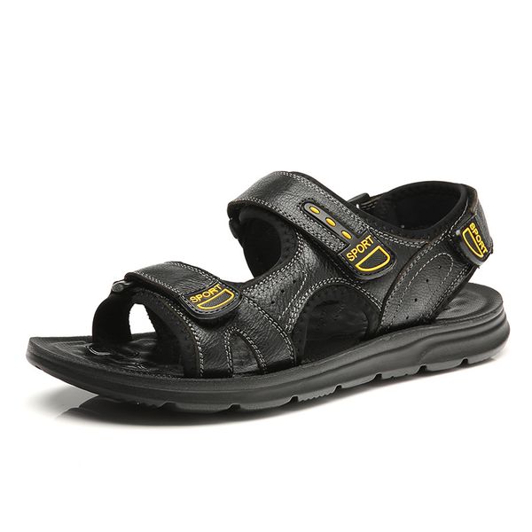 cow leather sandals for men skidproof outdoor man sport sandals wearproof male casual sandal big size summer shoes zy432, Black
cow leather sandals for men skidproof outdoor man sport sandals wearproof male casual sandal big size summer shoes zy432, Black
