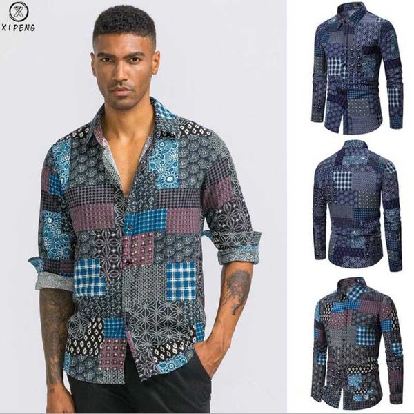men shirts fashion casual men's ethnic long sleeve casual cotton linen printing hawaiian shirt blouse plus size mens shirts top, White;black
men shirts fashion casual men's ethnic long sleeve casual cotton linen printing hawaiian shirt blouse plus size mens shirts top, White;black