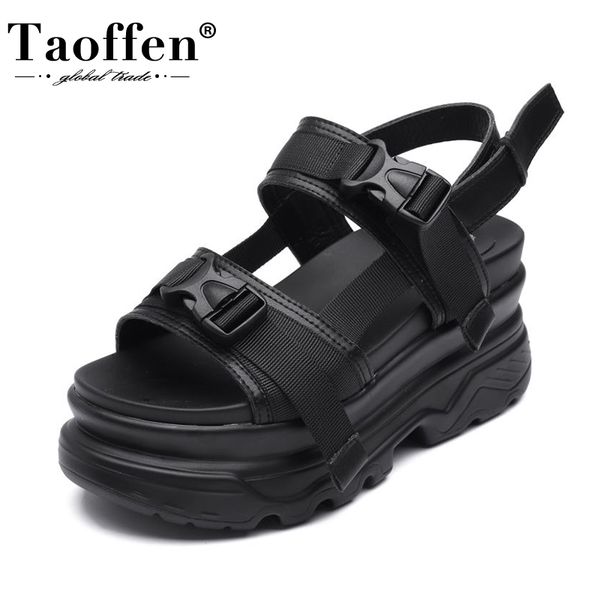 taoffen new woman sandals genuine leather thick bottom buckle woman summer shoes fashion outdoor lady footwear size 34-39, Black
taoffen new woman sandals genuine leather thick bottom buckle woman summer shoes fashion outdoor lady footwear size 34-39, Black