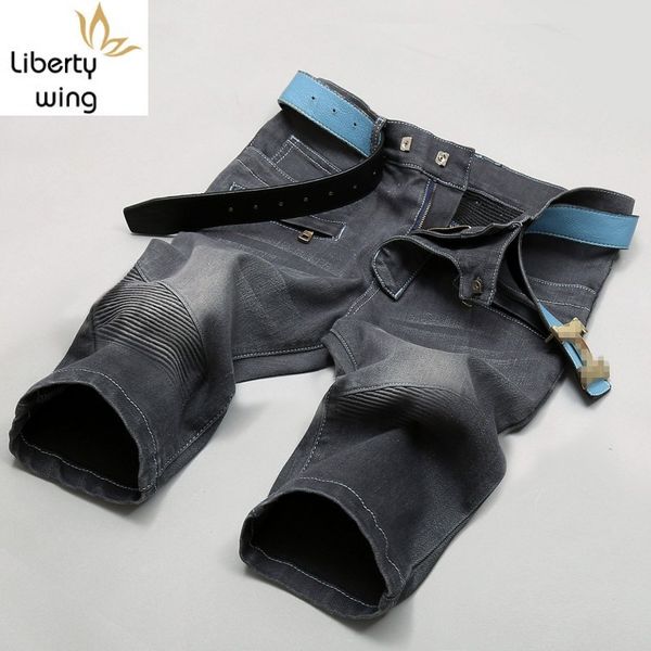 fashion plus size 44 mens knee length short jeans grey pleated casual straight denim pants male streetwear cowboy trousers, Blue
fashion plus size 44 mens knee length short jeans grey pleated casual straight denim pants male streetwear cowboy trousers, Blue