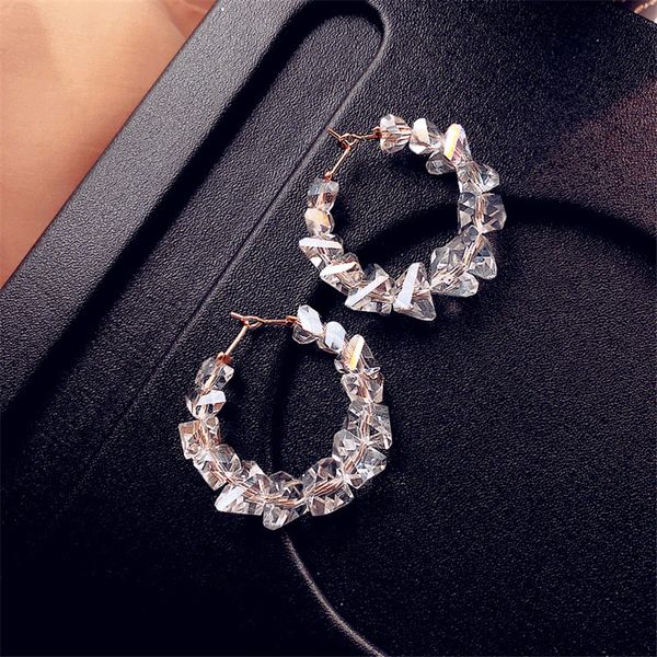 fashion irregular crystal bead earring for women geometric circle hoop earring statement brincos charming jewelry 2020, Golden
fashion irregular crystal bead earring for women geometric circle hoop earring statement brincos charming jewelry 2020, Golden