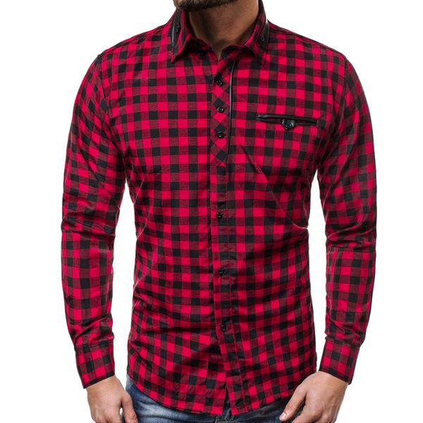 vogue men's casual slim plaid long sleeve pockets shirts beach blouse, White;black
vogue men's casual slim plaid long sleeve pockets shirts beach blouse, White;black