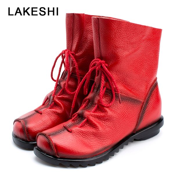 lakeshi 2019 new genuine leather women boots flat booties soft cowhide women's shoes fashion zip ankle boots women zapatos mujer, Black
lakeshi 2019 new genuine leather women boots flat booties soft cowhide women's shoes fashion zip ankle boots women zapatos mujer, Black