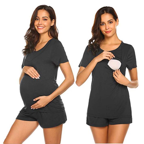maternity pajamas for hospital set short sleeve breastfeeding pregnancy nursing pajamas mother maternity nightwear pajama sets, White
maternity pajamas for hospital set short sleeve breastfeeding pregnancy nursing pajamas mother maternity nightwear pajama sets, White