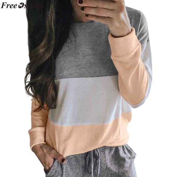 ostrich women's patchwork striped long-sleeved t-shirt loose ladies o-neck solid color daily casual tunics plus size, White
ostrich women's patchwork striped long-sleeved t-shirt loose ladies o-neck solid color daily casual tunics plus size, White