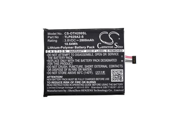 cameron sino battery tlp029a2-s,tlp029aj for tcl/alcatel am-h200, i806, baal6045y, ot-6045f, ot-6045k, ot-6045y
cameron sino battery tlp029a2-s,tlp029aj for tcl/alcatel am-h200, i806, baal6045y, ot-6045f, ot-6045k, ot-6045y
