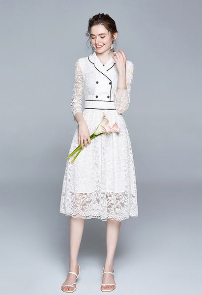 2020 a line long sleeve women elegant white blazer lace dress festa notched office lady party robe femme evening vestidos, Black;gray
2020 a line long sleeve women elegant white blazer lace dress festa notched office lady party robe femme evening vestidos, Black;gray