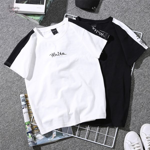 t shirt 2019 summer new womens scoop neck white embroidered monophonic female t shirt striped couple harajuku clothes black
t shirt 2019 summer new womens scoop neck white embroidered monophonic female t shirt striped couple harajuku clothes black