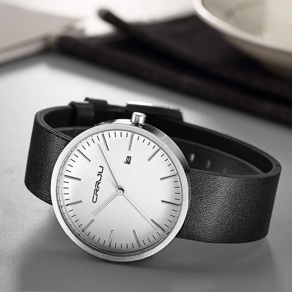 2020 luxury crrju men's watches business date analog quartz wristwatch men military leather wristwatch luxury brand wristwatches, Slivery;brown
2020 luxury crrju men's watches business date analog quartz wristwatch men military leather wristwatch luxury brand wristwatches, Slivery;brown