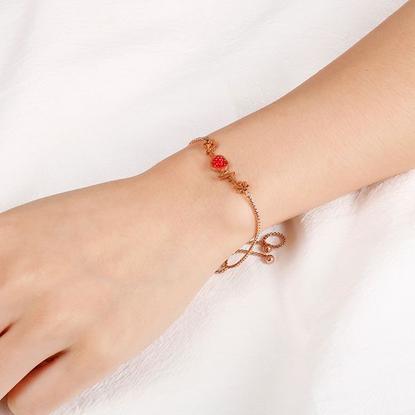 fashion female bracelets gold rose stainless steel red crystal bracelets jewelry, Black
fashion female bracelets gold rose stainless steel red crystal bracelets jewelry, Black