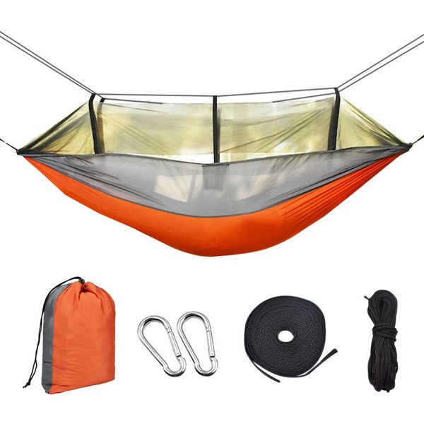 260x140cm portable outdoor camping hammock with mosquito net high strength parachute fabric hanging bed hunting sleeping swing
260x140cm portable outdoor camping hammock with mosquito net high strength parachute fabric hanging bed hunting sleeping swing