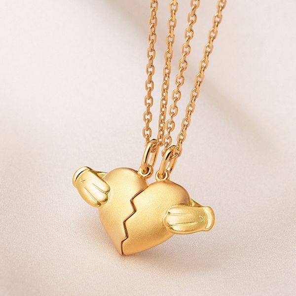 two halves heart necklace pendant love couple jewelry heart broken necklace set chain love lovers pair, Silver
two halves heart necklace pendant love couple jewelry heart broken necklace set chain love lovers pair, Silver