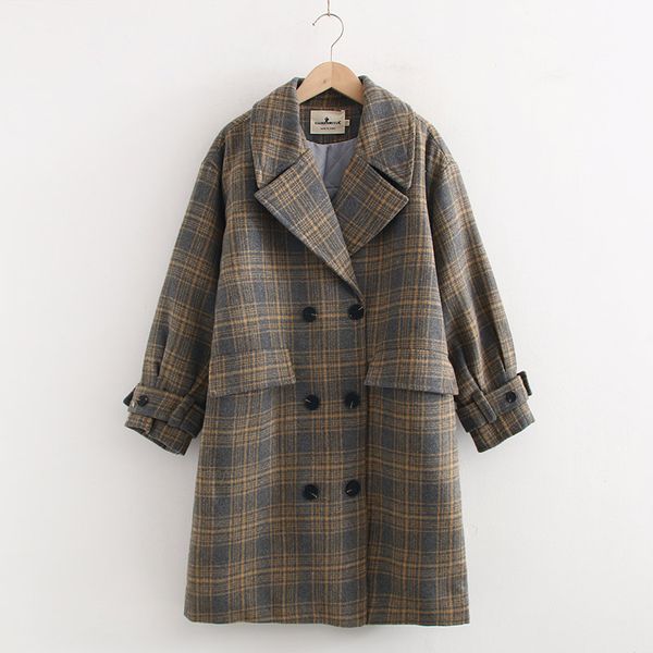 office lady stripe woman woolen coat 2019 spring- autumn new fashion turn-down collar double breasted coat elegant long, Black
office lady stripe woman woolen coat 2019 spring- autumn new fashion turn-down collar double breasted coat elegant long, Black
