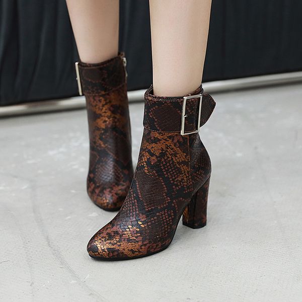 women's boots mixed colors belt buckle winter women boots size 43 ankle female increasing snake print fashion women, Black
women's boots mixed colors belt buckle winter women boots size 43 ankle female increasing snake print fashion women, Black