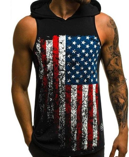 mens летний дизайнер tank tops crew neck рукавов с капюшоном мода стиль vest американская печать повседневная одежда, White;black 
mens летний дизайнер tank tops crew neck рукавов с капюшоном мода стиль vest американская печать повседневная одежда, White;black