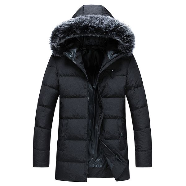 winter 90% white duck down jacket coat for men fur collar warm zipper pocket thickening hooded men's long coat doudoune homme, Black
winter 90% white duck down jacket coat for men fur collar warm zipper pocket thickening hooded men's long coat doudoune homme, Black