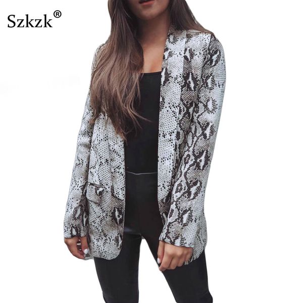 szkzk snake print coat women clothes 2019 spring casual fashion long sleeve turn down collar outwear black jacket female, Black;brown
szkzk snake print coat women clothes 2019 spring casual fashion long sleeve turn down collar outwear black jacket female, Black;brown