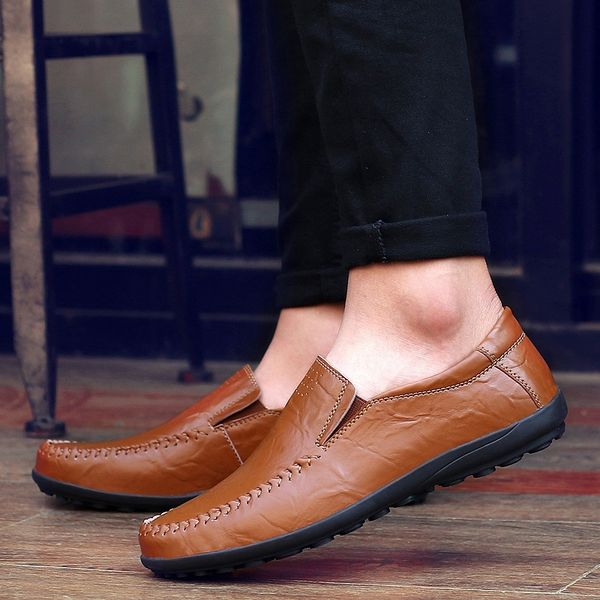 fashion leisure men leather loafer shoes spring autumm soft slip on driving shoes genuine leather concise flat footwear, Black
fashion leisure men leather loafer shoes spring autumm soft slip on driving shoes genuine leather concise flat footwear, Black
