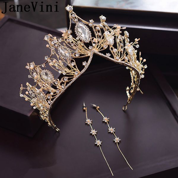 janevini luxury gold crystal bride headband baroque hair jewelry earrings bridal wedding tiaras crowns bruid haar accessoires, Golden;white
janevini luxury gold crystal bride headband baroque hair jewelry earrings bridal wedding tiaras crowns bruid haar accessoires, Golden;white